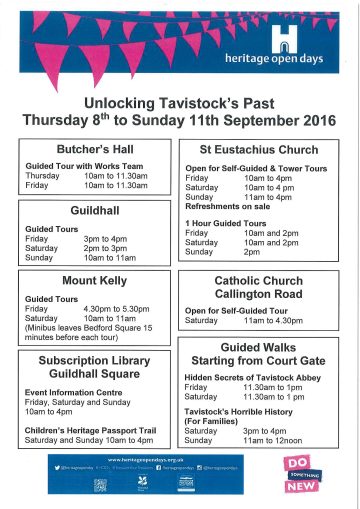Heritage Open Days - Unlocking Tavistock's Past